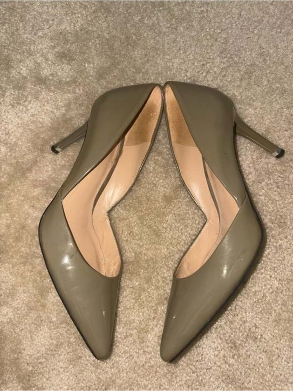 Michael Kors Olive Patent Pointed Toe Stiletto Pumps - Picture 8 of 10